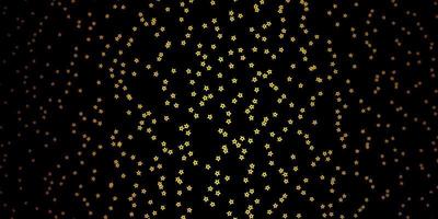 Dark Green, Yellow vector texture with beautiful stars.