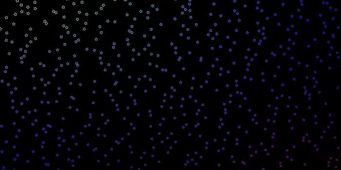 Dark Multicolor vector pattern with abstract stars.