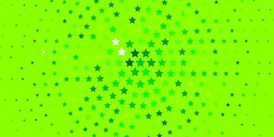 Light Green vector background with small and big stars.