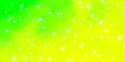 Light Green, Yellow vector template with neon stars.