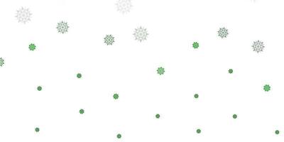 Light green vector layout with beautiful snowflakes.