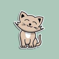 Cute Animal Cat sticker design vector