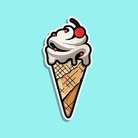 Ice Cream sticker Illustrator design vector