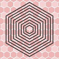 Pink background with abstract geometric hexagon pattern vector