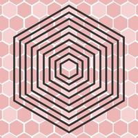 Pink background with abstract geometric hexagon pattern vector