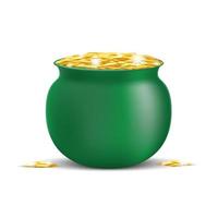 St Patricks pot of gold isolated on white background vector