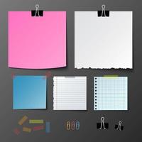 Post note paper set on gray background vector
