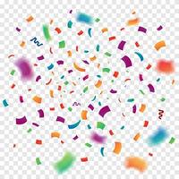Colorful confetti on transparent background vector