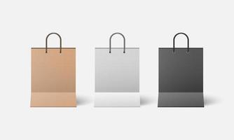 Realistic shopping bag mockup set vector