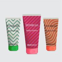 etiqueta de tubos de cosméticos, diseño de plantilla de paquete, diseño de etiqueta, plantilla de etiqueta de diseño de maqueta cosmética, vector
