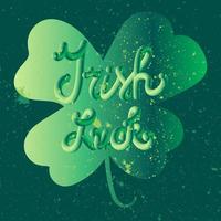 Irish Luck Lettring in clover vector