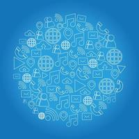 social network icon collection round shape vector