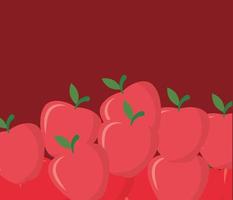 Fresh red apple fruit background vector