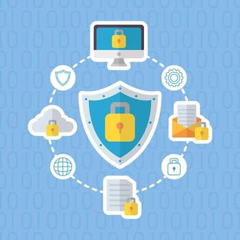 technology internet security flat design vector