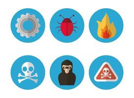 Computer and internet security icon set vector