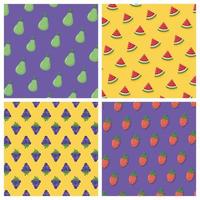 Fruit pattern background set vector