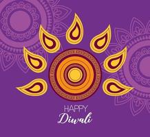 happy diwali festival poster flat design vector