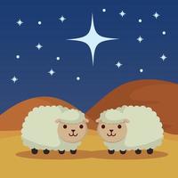 Epiphany of Jesus with sute sheep vector