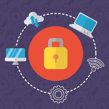 technology internet security flat design vector