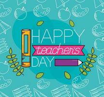 Happy teacher's day celebration design vector