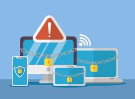 technology internet security flat design vector