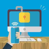 technology internet security flat design vector