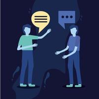 Men talking with speech bubble vector