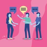 People talking with speech bubbles vector