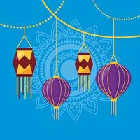 happy diwali festival poster flat design vector