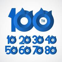 Ilustración de diseño de plantilla de vector de celebraciones de 100 aniversario