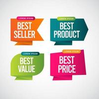 Best Seller, Best Product, Best Value, Best Price Text Label Vector Template Design Illustration
