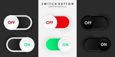 Minimalist Switch Button On Off in Neumorphism Design vector