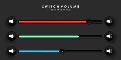 Creative Sound or Volume Slider Bar User Interface vector