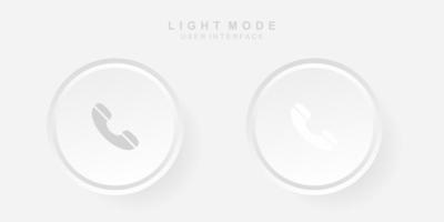 Simple Creative Call User Interface in Neumorphism Design. Simple modern and minimalist. vector