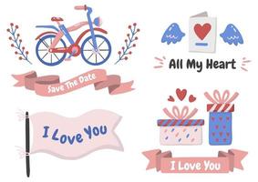 Valentine label Vector Logo set