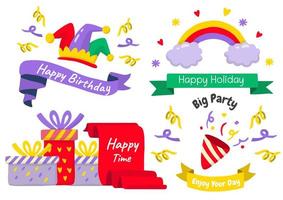 Party label Vector Logo for banner set