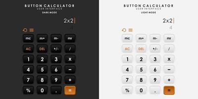 Minimalist Switch Button Calculator in Neumorphism Design. Simple, modern and elegant. vector