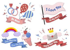 Valentine label Vector Logo set