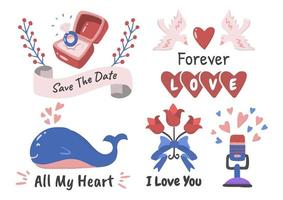 Valentine label Vector Logo set