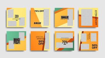 Modern promotion square web banner for social media . vector design illustration