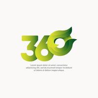 360 Number Text Vector Template Design Illustration