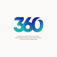 360 Number Text Vector Template Design Illustration