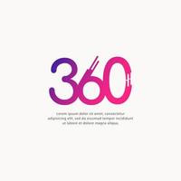 360 Number Text Vector Template Design Illustration