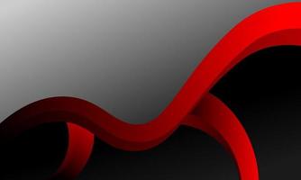 Red wave abstract with black and gray background vector