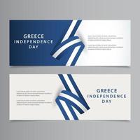 Feliz día de la independencia de Grecia celebración vector plantilla diseño ilustración