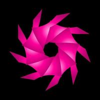 Circular transition fractal symbol wrapped in pink vector