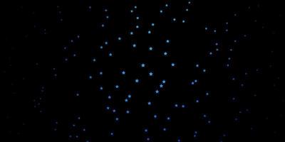 Dark BLUE vector template with neon stars.