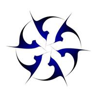 Symmetrical circular creative design in dark blue vector
