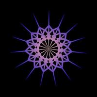 Abstract design of mandala ornament in purple color vector