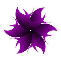 Symmetrical circular star flower design in dark purple color vector